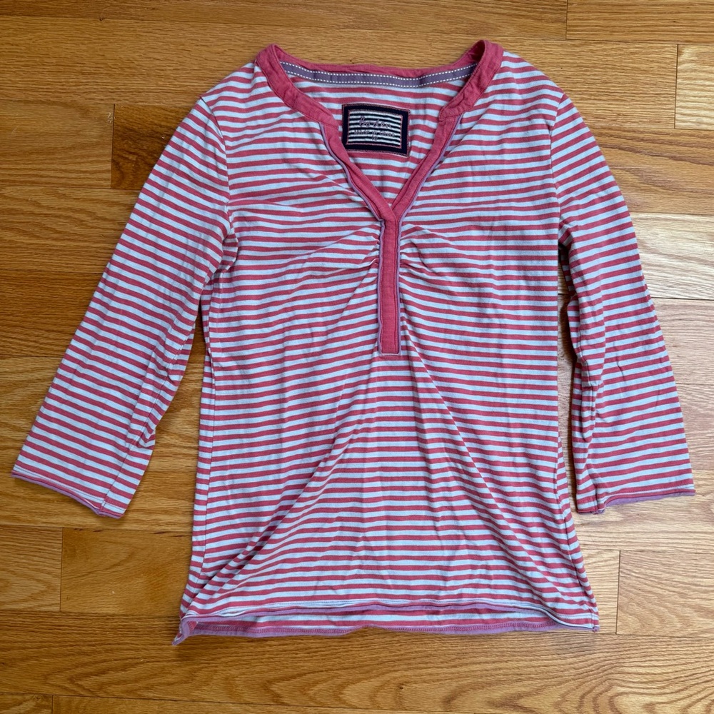 Boden Striped Stretchy Cotton Top Size 10 Medium